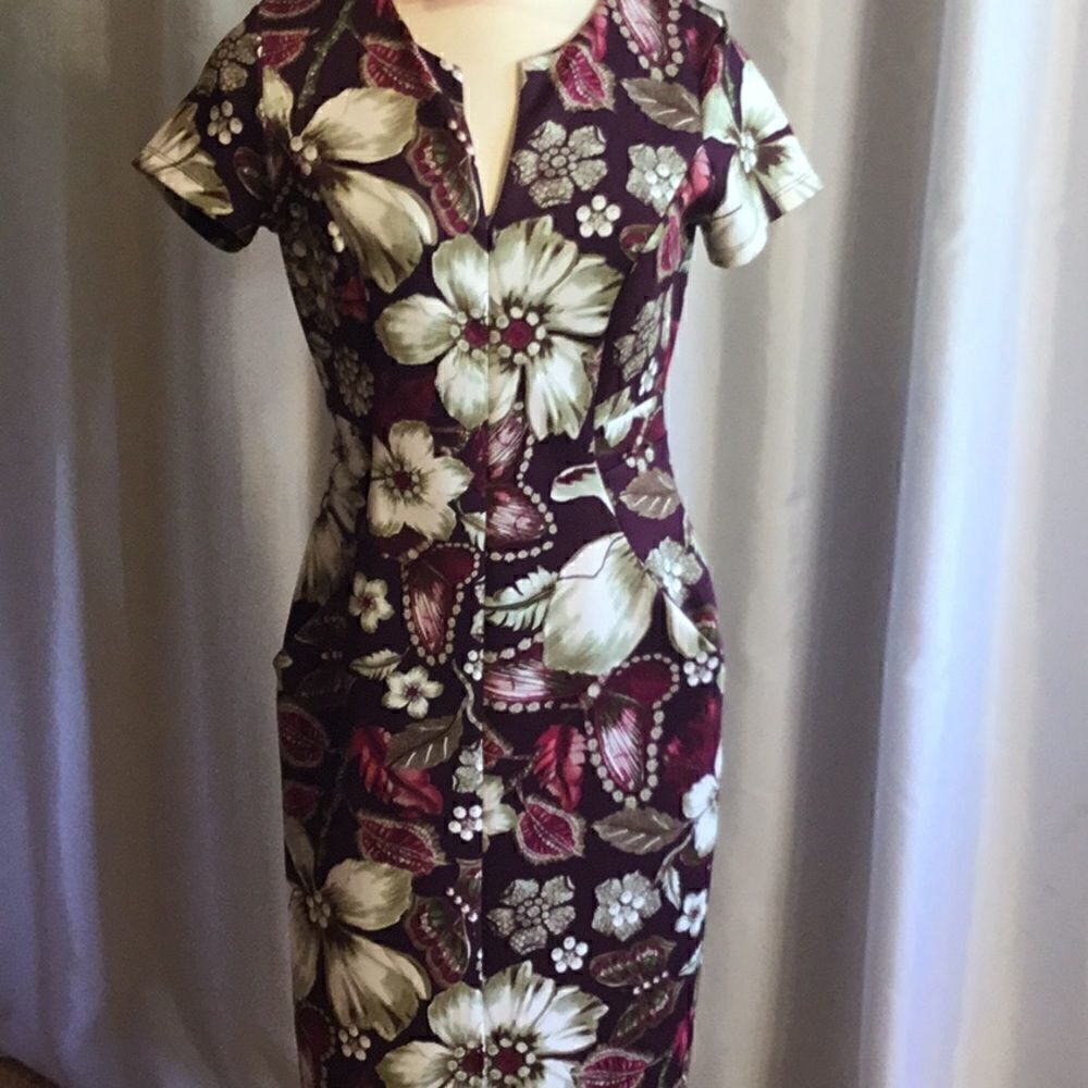 Beautiful fall dress with front zipper, skirt pockets in size 8 by ENFOCUS - Picture 3 of 13